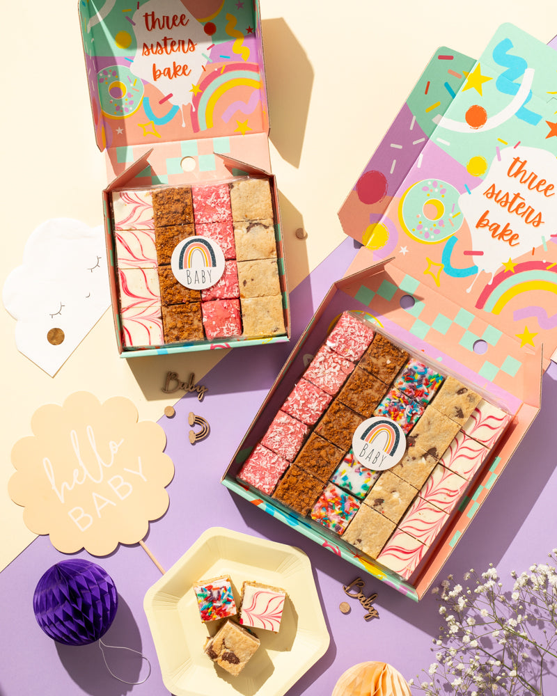 New Baby Gift - Small Rainbow Cake Box