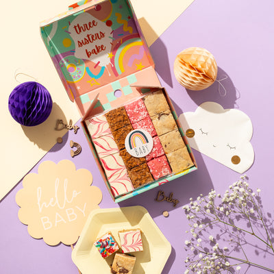 New Baby Gift - Small Rainbow Cake Box