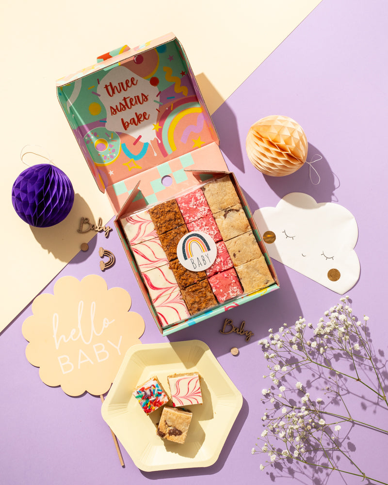 New Baby Gift - Small Rainbow Cake Box