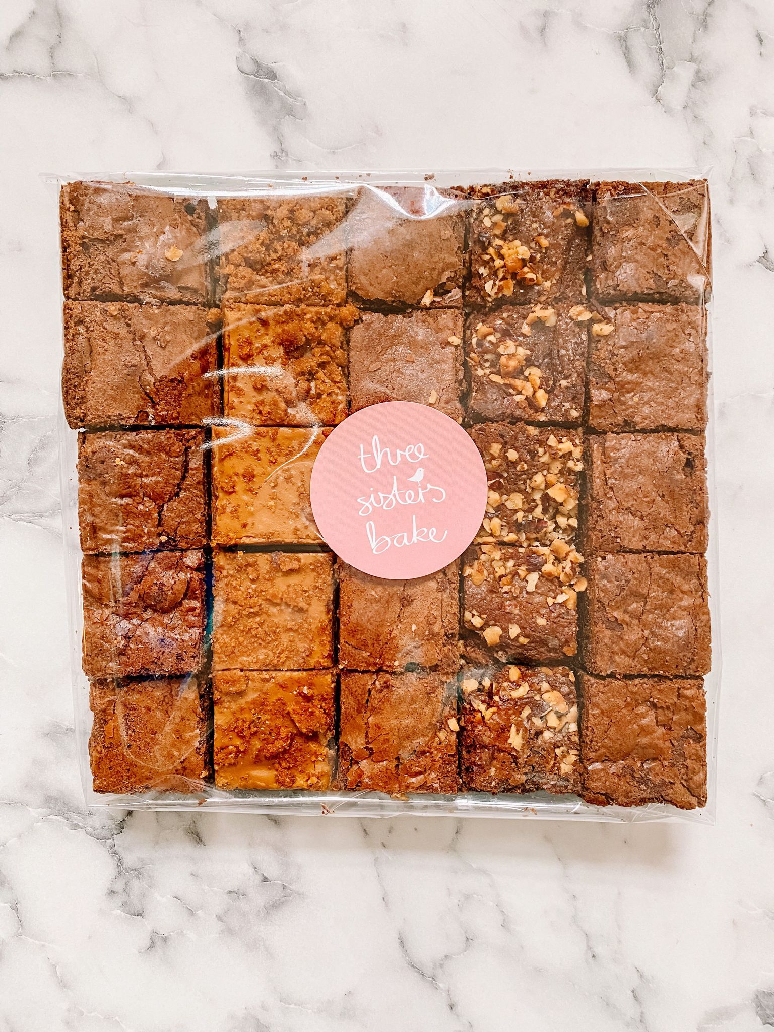 Chocolate, caramel, Nutella and biscoff brownies